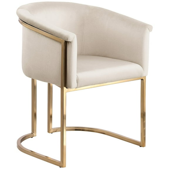 Meridian Furniture Tierra Cream Velvet Dining Chair
