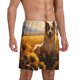 thumbnail image 2 of Fotbe Pastoral Sunflower Corgi Pantalones Cortos de Pijama para Hombre, Ropa de Dormir, Pantalones de Pijama Cortos para Hombre-Small, 2 of 6