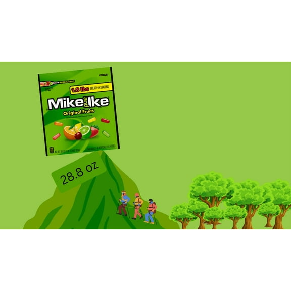 MIKE AND IKE Original Fruits Chewy Candy, Stand Up Bag, 28.8 oz