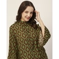 thumbnail image 3 of Moomaya Printed Oversize Top For Women, Full Bell Sleeve, Button Down Shirt Top, 3 of 8