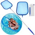 thumbnail image 1 of red de piscina, set de limpieza de piscina con tamiz de red de malla fina y barra de aluminio de 120 cm, skimmer de red manual para suciedad, hojas Xemadio MZQ-0587, 1 of 8