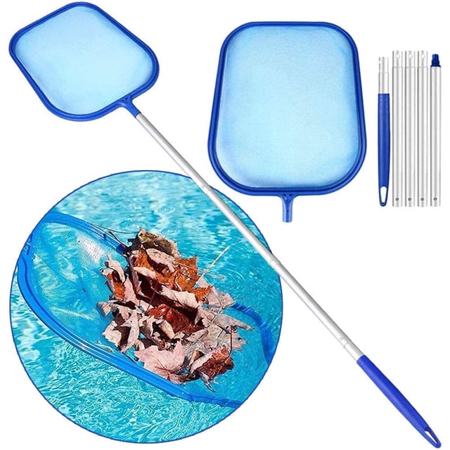 red de piscina, set de limpieza de piscina con tamiz de red de malla fina y barra de aluminio de 120 cm, skimmer de red manual para suciedad, hojas Xemadio MZQ-0587
