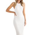 thumbnail image 1 of CHOK Manches Courtes Longues Chemise de Nuit Femmes Été Loisirs Plage Mode Sans Manches Col Rond Côte Fendue Robe Portefeuille Serrée, 1 of 4