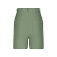 thumbnail image 5 of Ecqkame Shorts for Women Summer Dressy Casual High Waisted Work Shorts Elastic Waist Solid Color Button Shorts with Pockets 01-Green 01-01-Green, 5 of 9