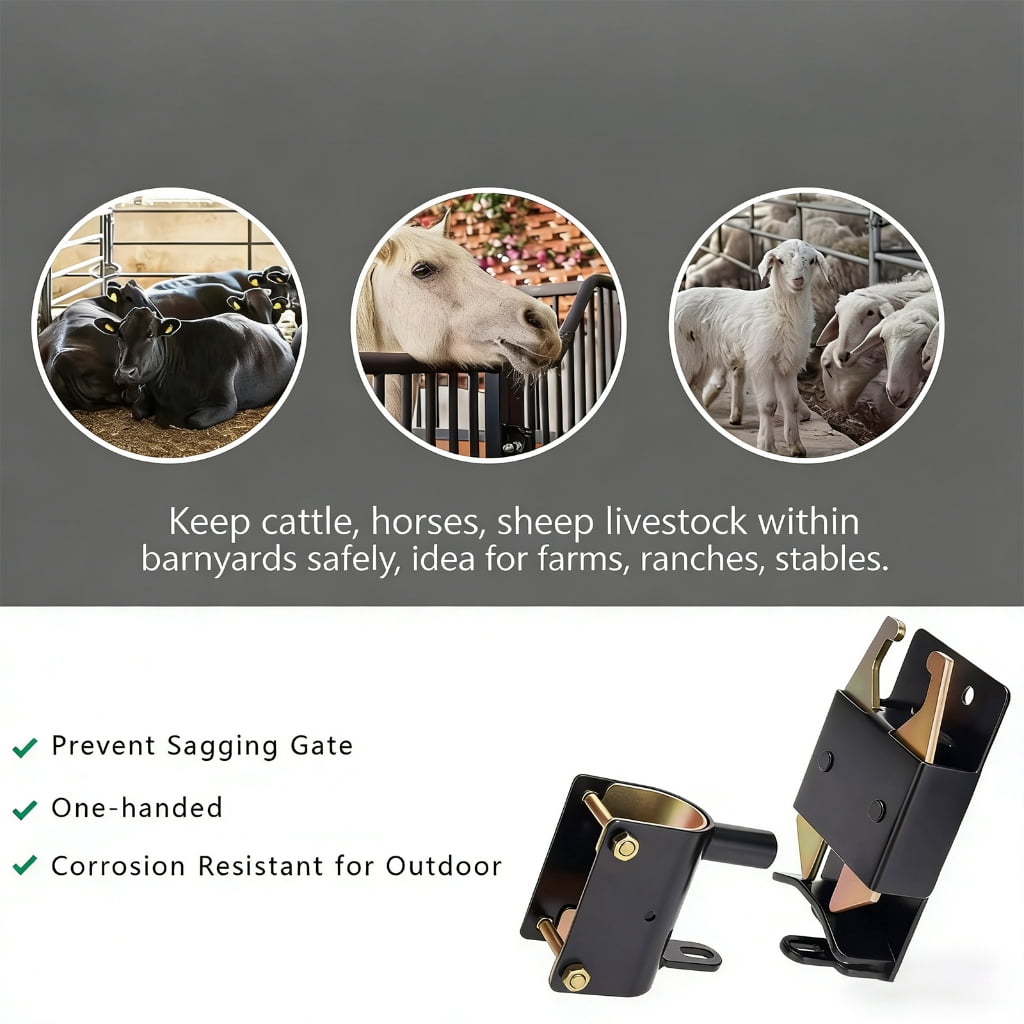 Heavy Duty Farm Fence Gate Lock Metal Hardware for Secure Locking Enduring