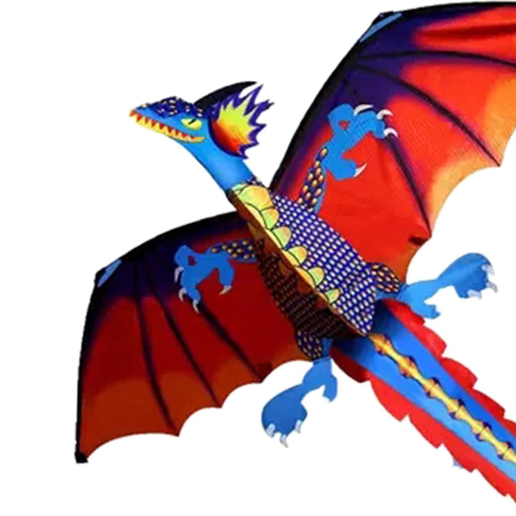 LeeQinersw Large Dragon Kite for Kids Adults Fun Outdoor Park Beach Activity Game Children Gifts with Tail Quilaty Cloth 55x47 Inch