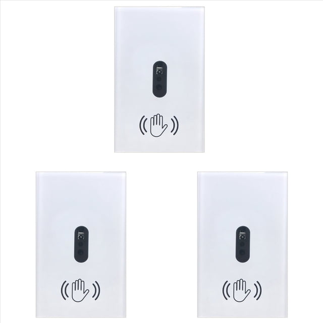 3X Smart Light Switch Wall Light Switch Wave Infrared Sensor No Need Touch Electrical Power on Off US Plug,3 x Smart Light Switch,White