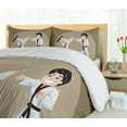 thumbnail image 5 of Ambesonne Karate Duvet Cover Set, Karate Cartoon Art, Calking, Sepia Dark Tan, 5 of 6