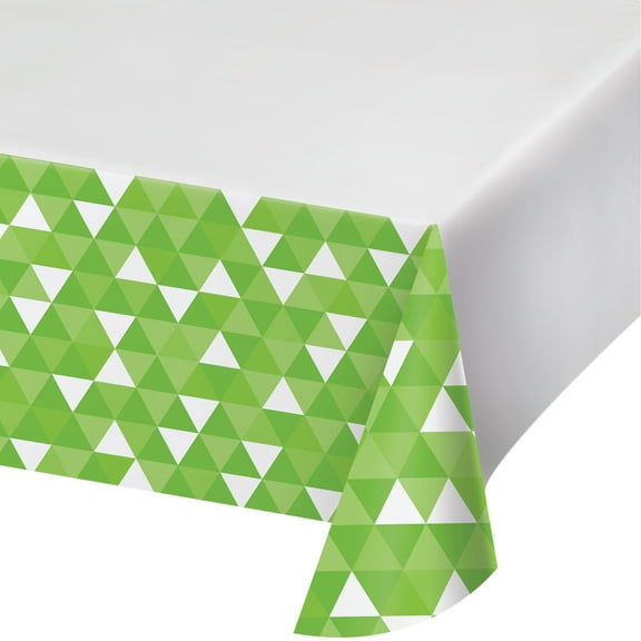 Celebrations Fresh Lime Green Fractal Plastic Tablecloth, each