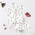 thumbnail image 4 of Goodtrade8 Womens Shorts & Tops Pajamas Sets Short Sleeve Easter Homewear Button up 2 Pieces Loungewear Casual PJS Pockets Summer PJ Sets for Women Homewear, 4 of 5
