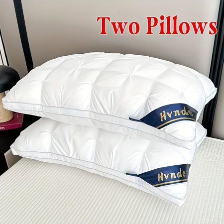 2-Pack Luxury Hotel-Quality Queen Size Pillows - High Resilience Plush Fill, Hypoallergenic Polyester, Breathable Cooling, Soft for Deep Sleep (Side/Back Sleepers, All-Season, Washable)