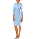 thumbnail image 2 of Vestido de tubo con cremallera y cuello de la edición INSPIRE CHIC para mujer, vestido de trabajo, color azul, 2 of 5
