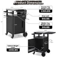 thumbnail image 4 of 33.9" Outdoor Grill Cart with Drop Leaf, Outdoor Metal Bar Cart Pizza Oven Table with Wheels, Stainless Steel Top, Outdoor Kitchen Island with Storage Cabinet & Spice & Paper Rack for BBQ, Waterpr, 4 of 27