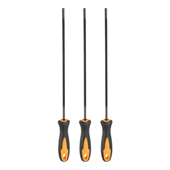 3pack Chainsaw File, 4mm (5/32-inch) Round Sharpening Files Tool with Plastic Handle for Chainsaw, Black