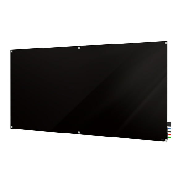 HMYSN46BK Ghent Glassboards Harmony Markerboard Square Corners Glass Whiteboard 4'H x 6'W, Black
