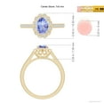 thumbnail image 5 of ANGARA Natural Vintage Style Tanzanite & Diamond Scalloped Halo Ring in 14K Yellow Gold for Women (Size-7x5mm) | December Birthstone, Anniversary, Jewelry Gift for Women | Natural Tanzanite Ring, 5 of 10