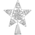 thumbnail image 1 of Decoración de la copa del árbol de la estrella del alambre santo del primero del árbol de navidad del metal con las lentejuelas, 1 of 5