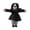 A004- Black Dress, variant on Scary Halloween Decorations Creepy Spooky Striped Zombie Doll for Haunted House Indoor Halloween Decor Halloween Party Decor 1 Pack