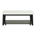 thumbnail image 3 of Furniture of America Dorth Marble Top 1-Shelf Rectangle Coffee Table with Casters, White and Black, 3 of 7