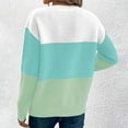 thumbnail image 6 of Atogsazn Womens Knitted Sweater Casual Crew Neck Long Sleeve Pullover Sweatshirt Colorblock Fall Winter Tops Green XXXL Fashion, 6 of 9