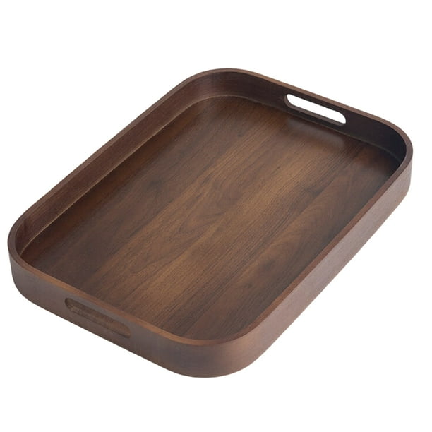 Bandeja de Té para el Hogar, Bandeja Pequeña para de Té, Bandeja para Juego de Té, de Almacenamiento, de Té de Bambú Macizo L