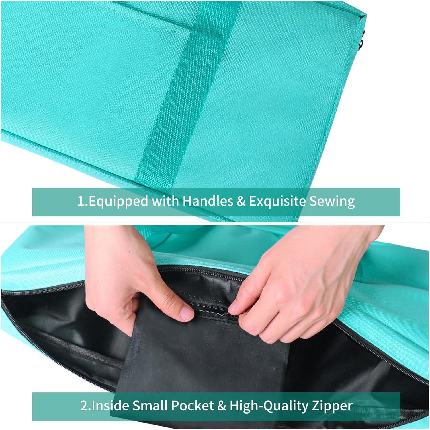Empty Mahjong Bag, Light Green American Mahjong Bag with Two Wrappers (Case Only)