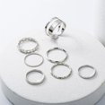 thumbnail image 2 of Bradem Rings Clearance! 7Pcs Combinationalloy Ring Creative Irregular Street Style Geometric Jewelry, Silver, One Size Lady Ring Clearance Sale, a Set of Rings (7 X Rings), 2 of 7