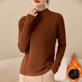 thumbnail image 2 of JYnXIANTI Mock Neck Tops for Women Thermal Long Sleeve Warm Fleece Lined T Shirts Casual Comfort Winter Clothes M-XXXL, 2 of 3