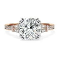 thumbnail image 2 of IGI Certified Lab Grown Diamond Engagement Ring | Center 8MM Cushion Cut 3 Stone Solitaire Anniversary Wedding Rings For Women In 18K Solid Rose Gold | F-G, VS-SI Quality (3.00 Ctw) Ring Size-6.5, 2 of 7