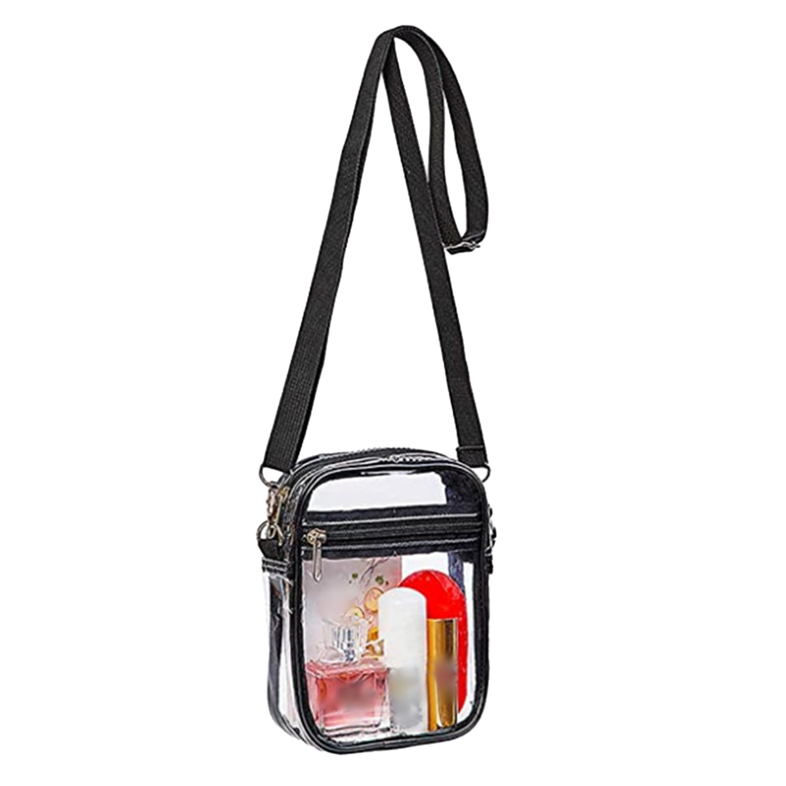 Heiheiup Clear Crossbody Purse Bag Clear Bag Stadium Approved Inner Pocket For Concerts Festivals Sports Events