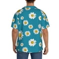 thumbnail image 3 of Kdxio Men's Hawaiian Shirt for Men Short Sleeve Shirt Daisies Flowers Summer Casual Holiday Beach Button Down T-Shirts, 3 of 7
