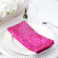 thumbnail image 2 of Efavormart 5 Pack | 20”x20” Fuchsia Premium Sequin Cloth Dinner Napkin | Reusable Linen, 2 of 9