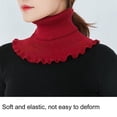 thumbnail image 4 of Visland Women Fake Collar, Fashion Casual Solid Color Ruffle Edge Soft Skin-friendly Turtleneck Knitted Winter Neck Warm Windproof Detachable False Collar Scarf for Daily Wear, 4 of 7