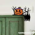thumbnail image 4 of Handmadetneonsign Halloween Door Corner Sign, Pumpkin Halloween Metal Door Topper, Bat Door Corner 70482, 4 of 4