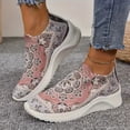 thumbnail image 4 of Women‘s Mandala Print Casual Sneakers  Soft Sole Platform Slip On Walking Shoes  Low-top Breathable Shoes, 4 of 5