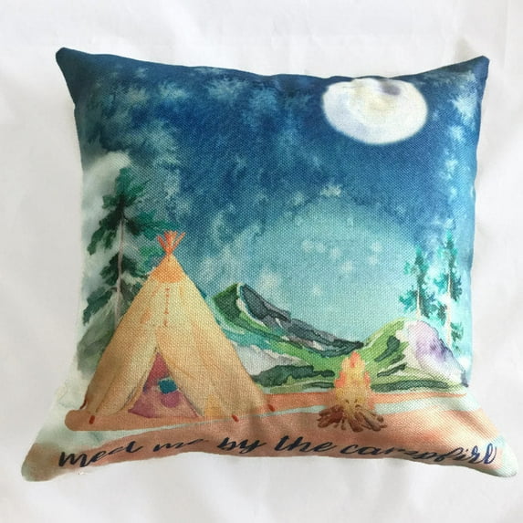 Adventure Time | By the Campfire | Pillow Cover | Wander Lust | Throw Pillow | Home Decor | Camper Gifts | Camper Decor | Gift Ideas