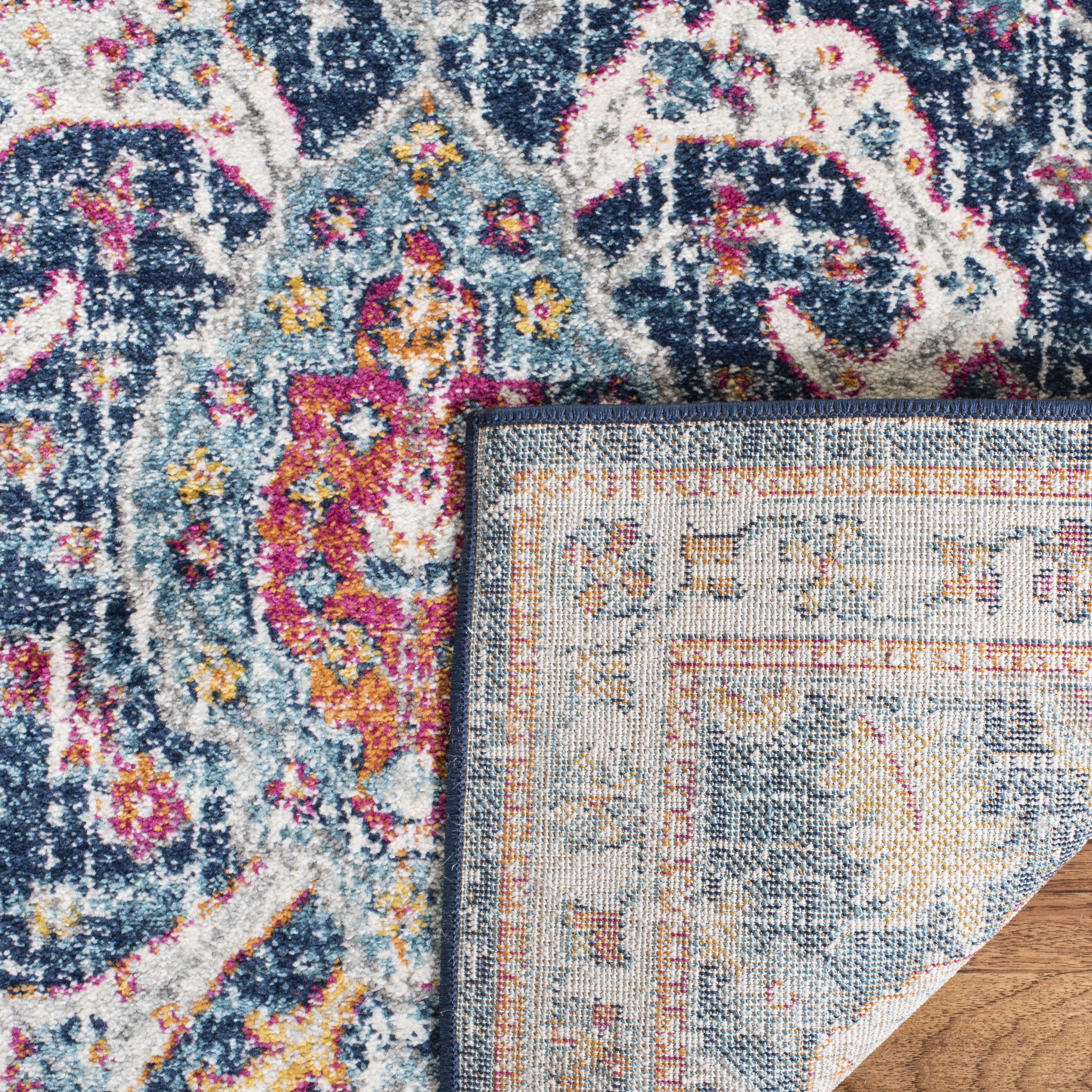SAFAVIEH Evoke Lagrange Oriental Area Rug, Navy/Fuchsia, 9' x 12'