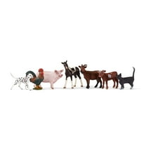 Schleich Farm World 7 PC Farm Animal Toy Set with Pig, Goat, Rooster, and Baby Horse Figures