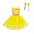 thumbnail image 3 of Little Girls Easter Dresses Kids Girls Easter Outfit Chick Holiday Party Tutu Dress and Hair Hoop Halloween Dress Up Tea Party Dresses for Girls 5-6 Years, 3 of 6