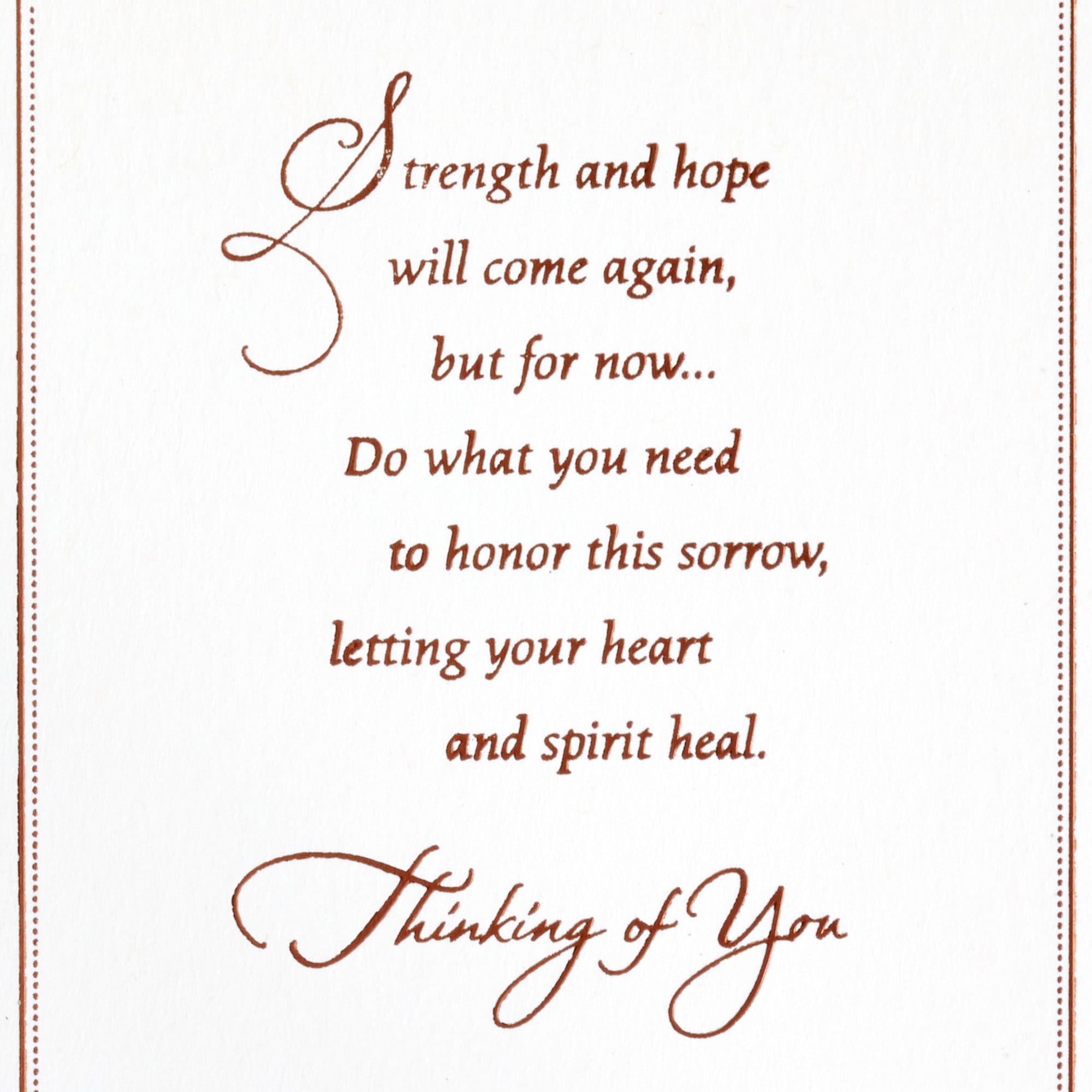Hallmark Sympathy Card (Be Gentle With Yourself)