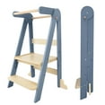 thumbnail image 1 of HARPPA Foldable Kitchen Step Stool for kids, Adjustable Height Toddler Standing Tower, Gray, 1 of 6