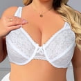 thumbnail image 2 of VBEWZET Women Plus‑Size Ultra‑Thin Floral Lace Underwire Bra Support Scalloped‑Edge Brassiere White 44, 2 of 5