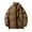 Coffee, variant on Men's Fleece-Lined Down Cotton Jacket - Loose, Zip Pocket, Warm, Casual & Versatile, Beige, Size L