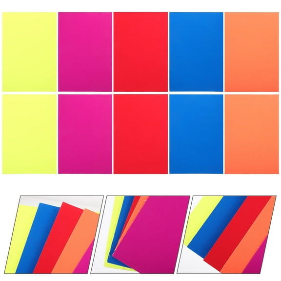 WHAMVOX 10 Sheets Glow Neon Paperboard Neon Papers Colorful