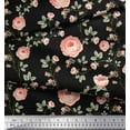 thumbnail image 3 of Soimoi Rayon Fabric Leaves & Camellias Floral Printed Craft Fabric by The Yard 56 Inch Wide, 3 of 3