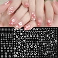 thumbnail image 2 of Pegatinas para decoración de uñas con bonitos diseños de flores de cerezo en 3D, pegatinas para uñas con pétalos de flores blancas, diseño de boda, decoración deslizante para manicura de primavera, 2 of 6