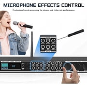 Karaoke Processor System, Digital Pre-Stage Effector Vocal Effects Preamp KTV Mixer Equalizer with 4-level FBX, Anti-Howling Microphone Sound Audio Processor w/ Bluetooth Optical Audio Input