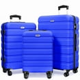 thumbnail image 1 of Ensemble de Bagages 3 Pcs, Valises Rigides Légères en PC ABS avec Serrure TSA, Bagage de Cabine à Roulettes, BrightBlue, 1 of 8