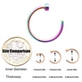 thumbnail image 2 of Maoww 5 Pcs Anneau de Nez Design Simple Unisexe Faux Crochet de Nez en Forme de C Fin Acier Inoxydable Bijou Nasal, 8mm, Coloré, 2 of 7