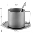 thumbnail image 2 of Indoor Use Double-deck Coffee Cup Coffee Cup With Spoon Classic Vintage Style Cool To Touch Double-wall Design 280ML, 2 of 8
